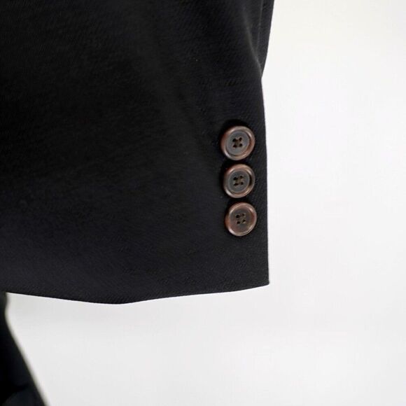 Hart Schaffner Marx Comfort Parisian 44L Black Thick Textured Wool Sport Coat - Picture 3 of 12